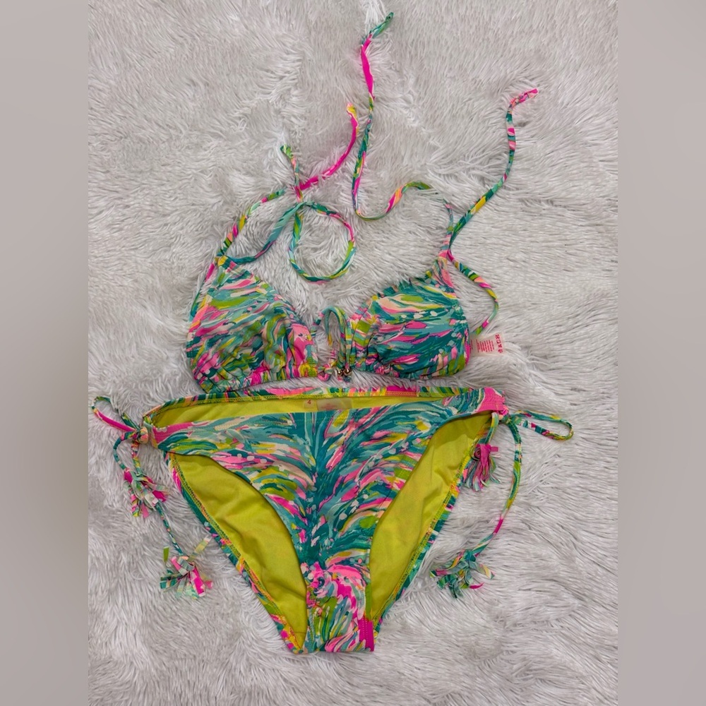 Lilly Pulitzer Lime and Multicolor Bikini